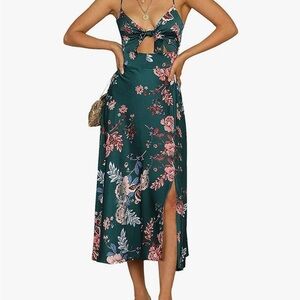 Floral Green Midi Dress